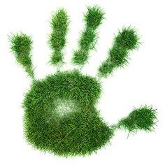 grass print in form of hand